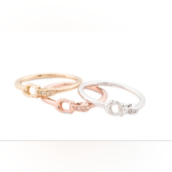 Coach Interlock Pave Ring Set - Picture 1 of 4